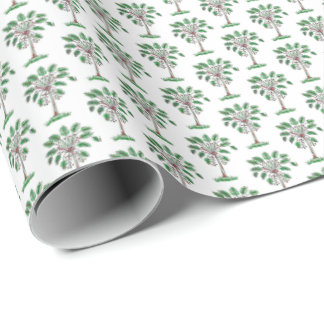 Papel De Regalo Block Print Christmas Palmetto Wrapping Paper