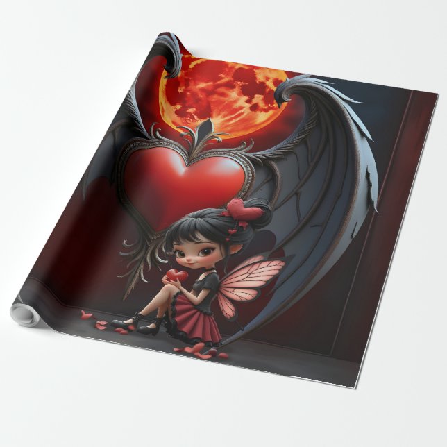 Papel De Regalo Blood Moon Valentine Fairy (Desenrollado)