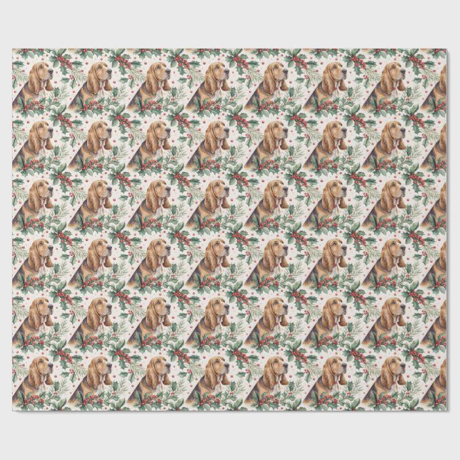 Papel De Regalo Bloodhound Christmas Wrapping Paper (Superficie plana)