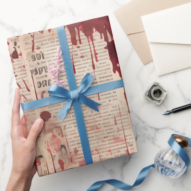 Papel De Regalo Bloody Newspaper Print (Regalar)