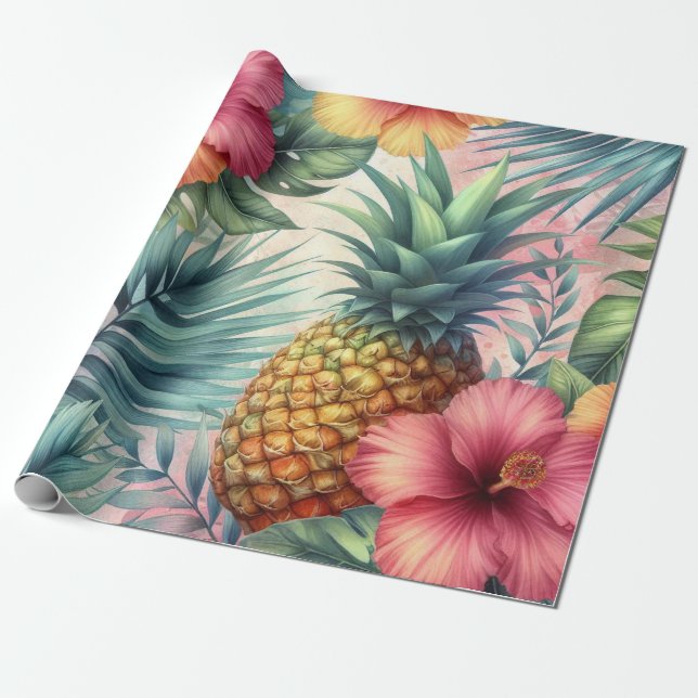 Papel De Regalo Bloom tropical (Desenrollado)
