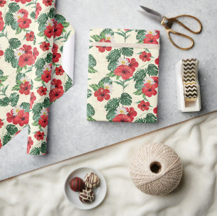 Papel De Regalo Blooms tropicales del Loto Blanco