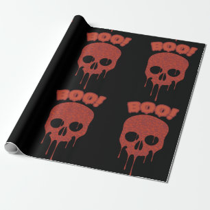Papel De Regalo Blooo Boo Skull Halloween