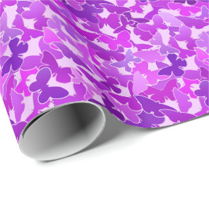 Papel De Regalo Bloque de mariposas, acetismo, violeta y orquídea