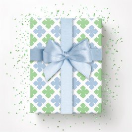 Papel De Regalo Bloque de trébol de diamante en pizarra y verde