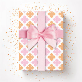 Papel De Regalo Bloque de trébol de diamante en rosa y naranja