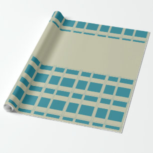 Papel De Regalo Bloques grises y turquesas