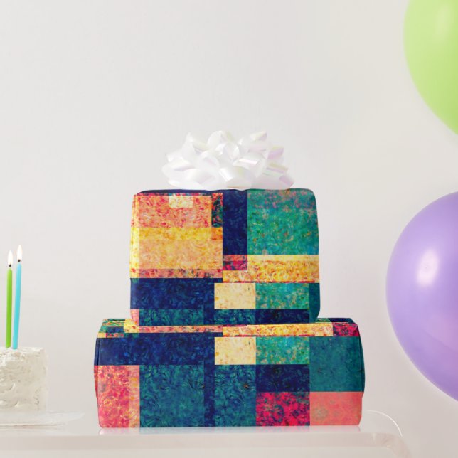 Papel De Regalo Bloques Prismáticos – Geométrico Abstracto Moderno (Regalos de fiesta)