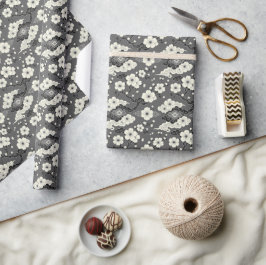 Papel De Regalo Blossom Nouveau | Floral Monocromo Elegante