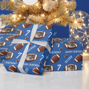 Papel De Regalo Blue American Football Ball Fall Happy Birday Phot