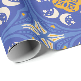 Papel De Regalo Blue and gold patterned geometric 