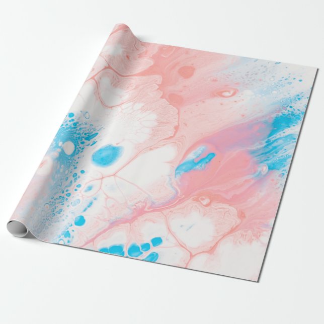 Papel De Regalo Blue and white abstract painting (Desenrollado)
