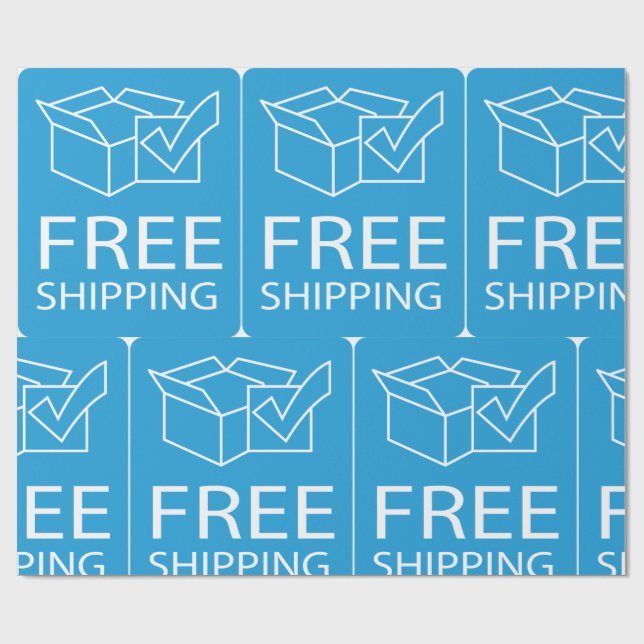 Papel De Regalo Blue and White Free Shipping Icon (Superficie plana)