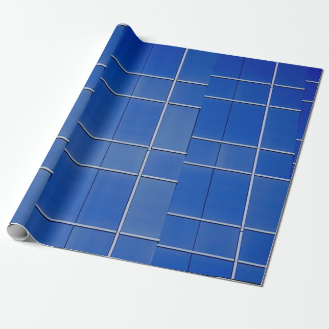 Papel De Regalo Blue and white glass windows (Desenrollado)