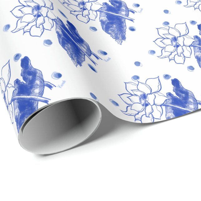 Papel De Regalo Blue and White　Japanese traditional (Esquina del rollo)