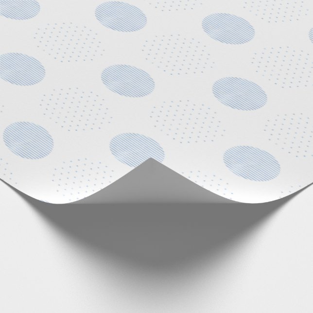 Papel De Regalo Blue Baby Boy Polkadots Watercolor Baby Shower (Esquina)