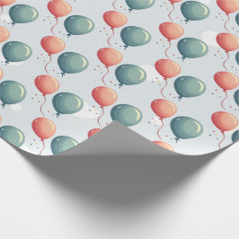 Papel De Regalo Blue Balloon Hedgehogs Celebration