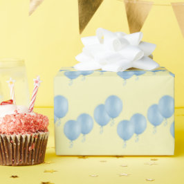 Papel De Regalo blue balloons on cream XL gift wrap