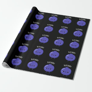 Papel De Regalo Blue Berry Funny Blueberry Pun Dark BG