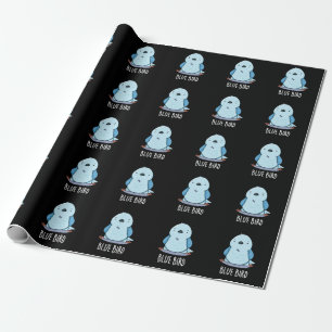 Papel De Regalo Blue Bird Funny Animal Pun Dark BG