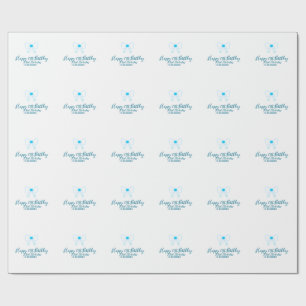 Papel De Regalo Blue bow happy 21ᵉʳ cumpleaños date