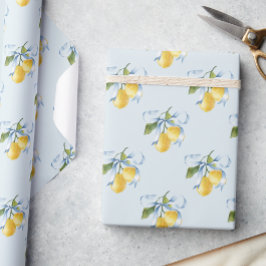 Papel De Regalo Blue Bow Lemons