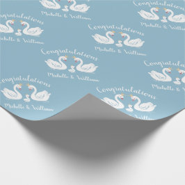 Papel De Regalo Blue Boy Swan Baby Shower