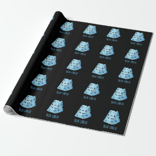 Papel De Regalo Blue Cheese Funny Food Pun Dark BG