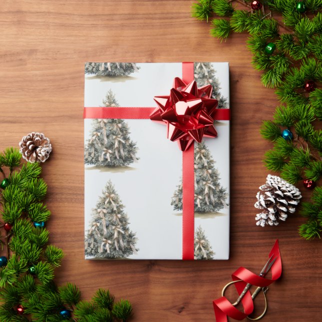 Papel De Regalo Blue Christmas Trees (Regalo de vacaciones)