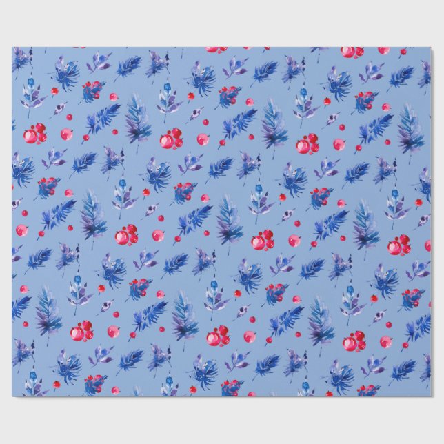 Papel De Regalo Blue Christmas wrapping paper roll (Superficie plana)