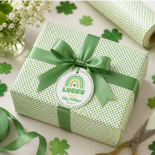 Papel De Regalo Blue Clover & Rainbow Lucky One Primer Cumpleaños 