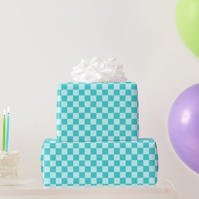 Papel De Regalo Blue Combination Classic Checkerboard de STaylor (Regalos de fiesta)
