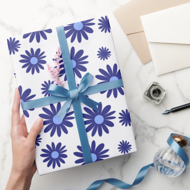 Papel De Regalo Blue Daisy (Regalar)