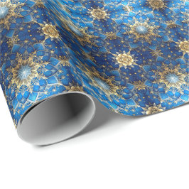 Papel De Regalo Blue Decorative Holiday Wrapping Paper