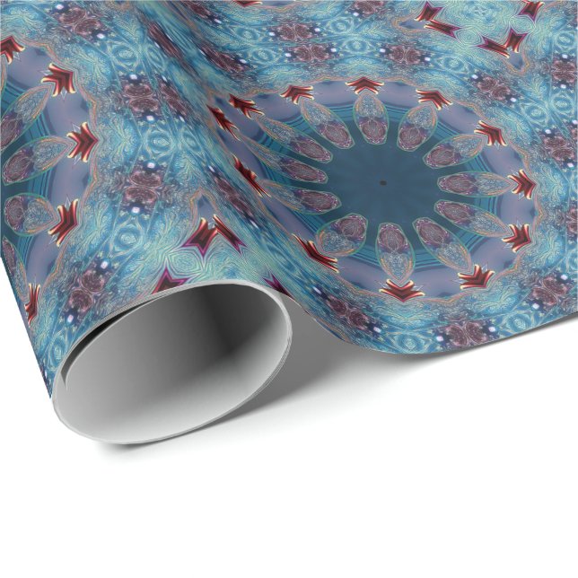 Papel De Regalo Blue Decorative Holiday Wrapping Paper (Esquina del rollo)