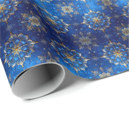 Papel De Regalo Blue Decorative Holiday Wrapping Paper