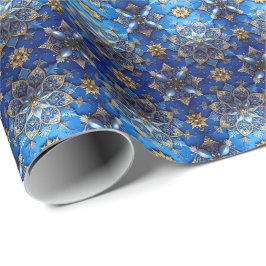 Papel De Regalo Blue Decorative Holiday Wrapping Paper