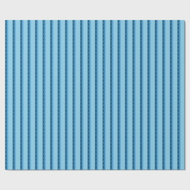 Papel De Regalo blue faded stripes with dots (Costura)