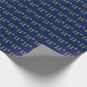 Papel De Regalo Blue, Faux Gold 11th (Undécimo) Event