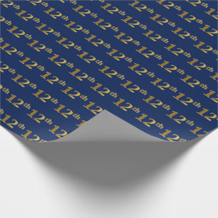 Papel De Regalo Blue, Faux Gold 12th (Duodécimo) Event