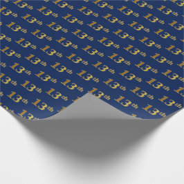 Papel De Regalo Blue, Faux Gold 13th (XIII) Event
