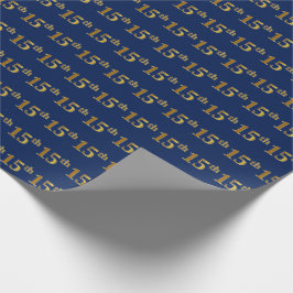 Papel De Regalo Blue, Faux Gold 15th (XV) Event