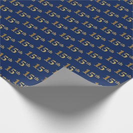Papel De Regalo Blue, Faux Gold 15th (XV) Event