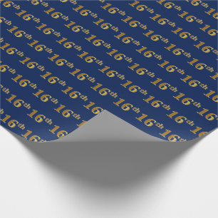 Papel De Regalo Blue, Faux Gold 16th (16º) Event