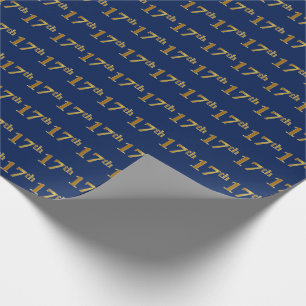 Papel De Regalo Blue, Faux Gold 17th (17ª) Event