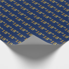 Papel De Regalo Blue, Faux Gold 18th (Octavo) Event