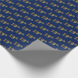 Papel De Regalo Blue, Faux Gold 19th (XIX) Event
