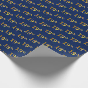 Papel De Regalo Blue, Faux Gold 19th (XIX) Event