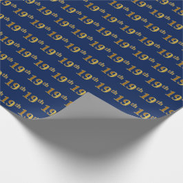 Papel De Regalo Blue, Faux Gold 19th (XIX) Event