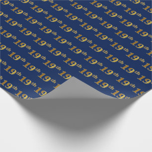 Papel De Regalo Blue, Faux Gold 19th (XIX) Event